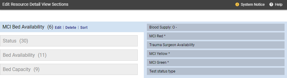 EMResource Setup Views Customize the Detail View Edit Resource Detail View Sections