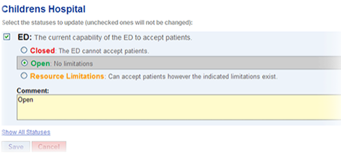 EMResource Views Resource Statuses Data Types Update