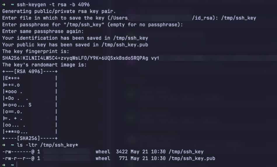 Key Generation in terminal