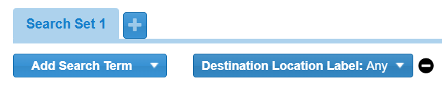 An example filter with one of the search terms selected