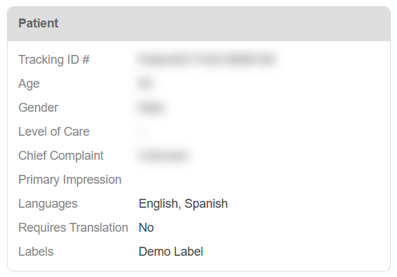 The new fields in the the Patient section of the Incoming Patient History page