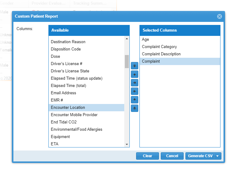 EMTrack Patient Custom Report