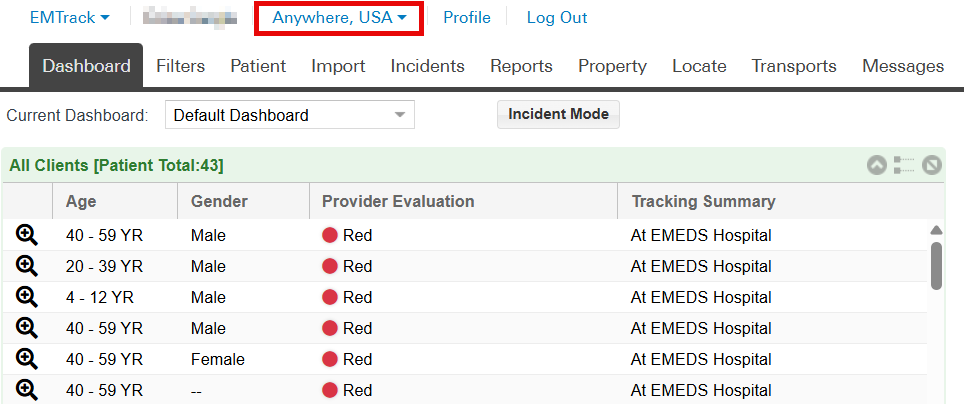 EMTrack Change Locations