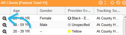 View detailed patient information button.