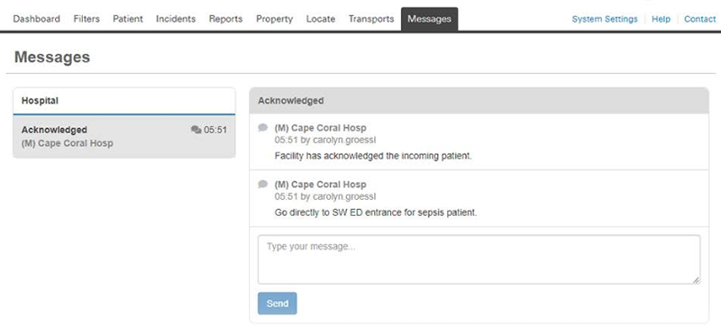 Messages tab, showing message previews.