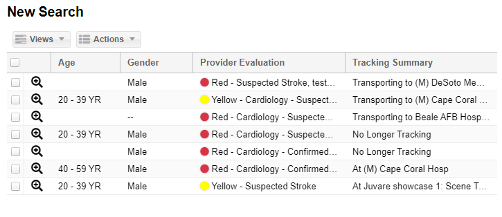 EMTrack Filters Tab New Search Results