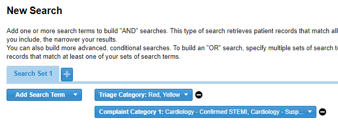 EMTrack Filters Tab New Search