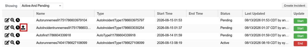 Upload Participants button in the Incidents tab.