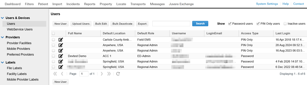 EMTrack Export the User Report