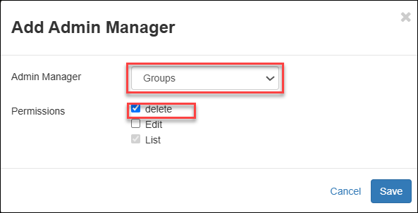 Groups Admin Manager