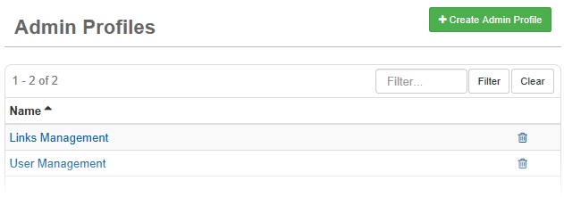 Admin Profile Page Admin Profile Page