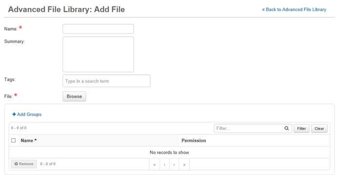 Advanced File Library: Add File Window