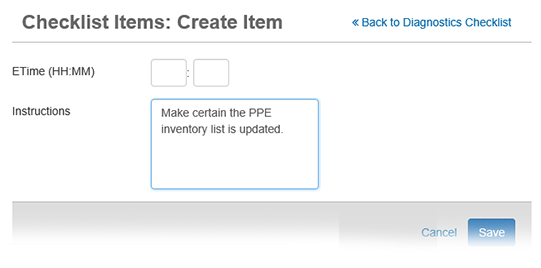 Create Item Page