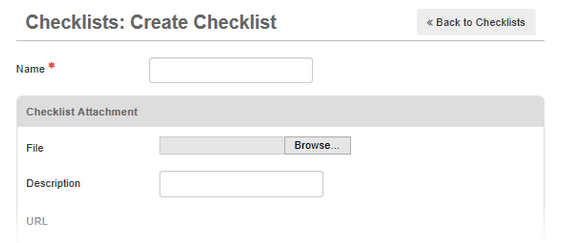 Create Checklist Page