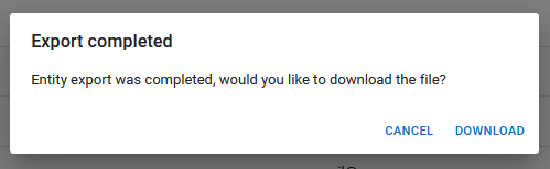 Export Completed Window