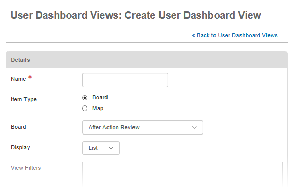 Create Dashboard Views