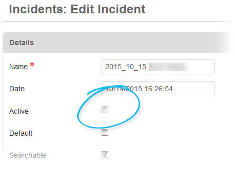 Edit Incident Page