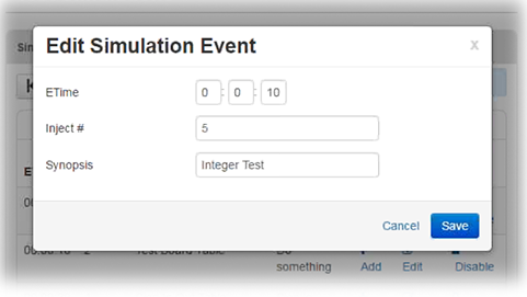 Simulation Event Page