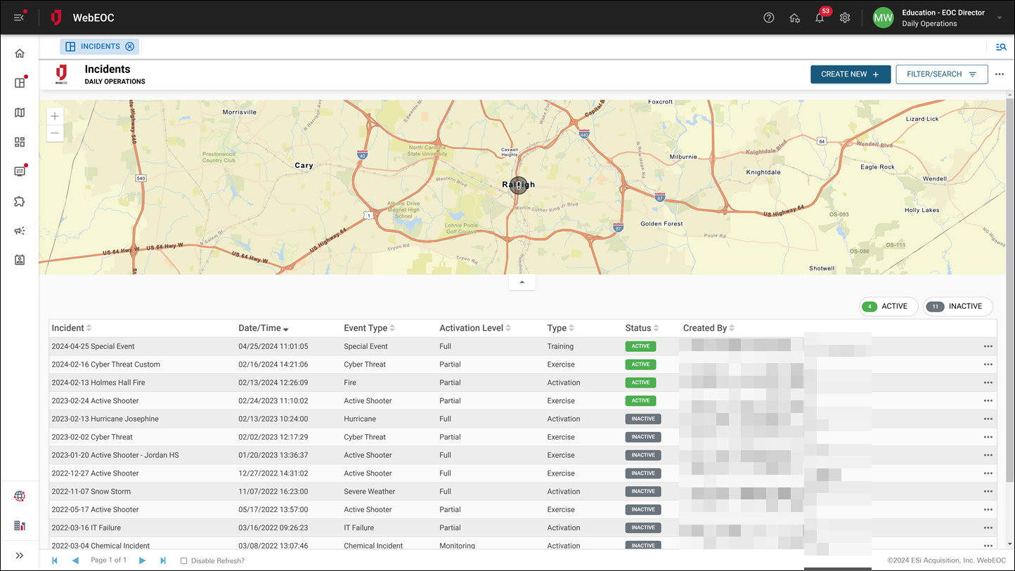 Education Incident Creator withMap