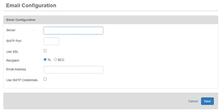 Email Configuration Page