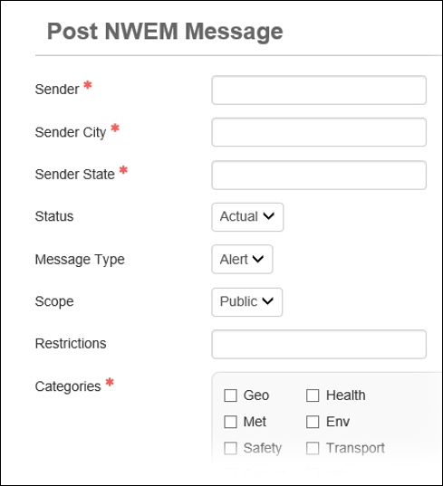Post NWEM Message page