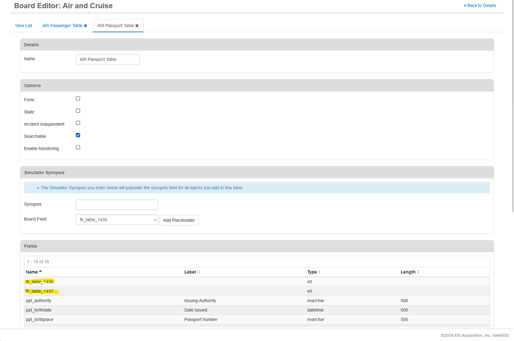 Board Editor Page Screenshot