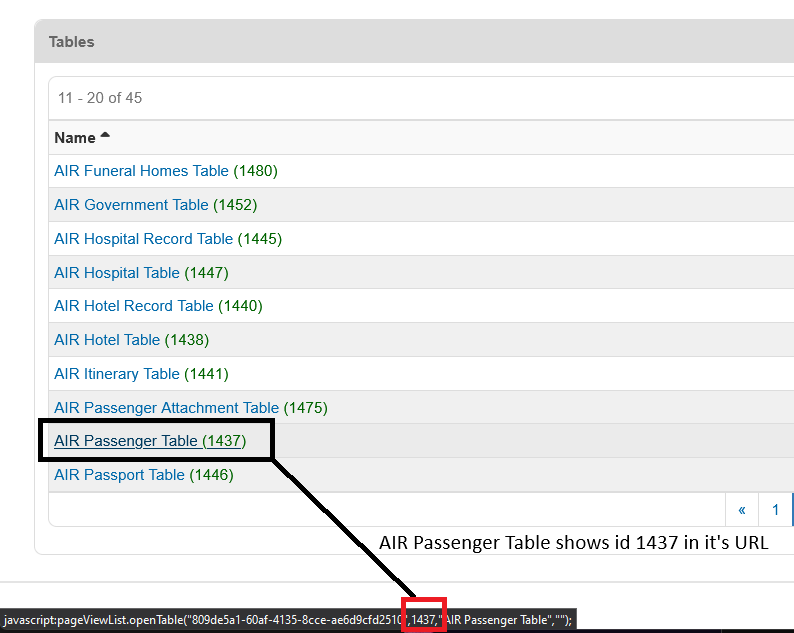 ParentChildTables Panel Screenshot
