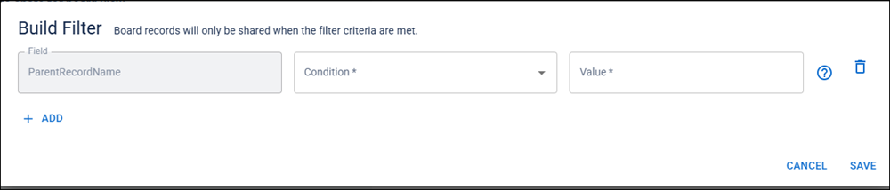 Build Filter dialog