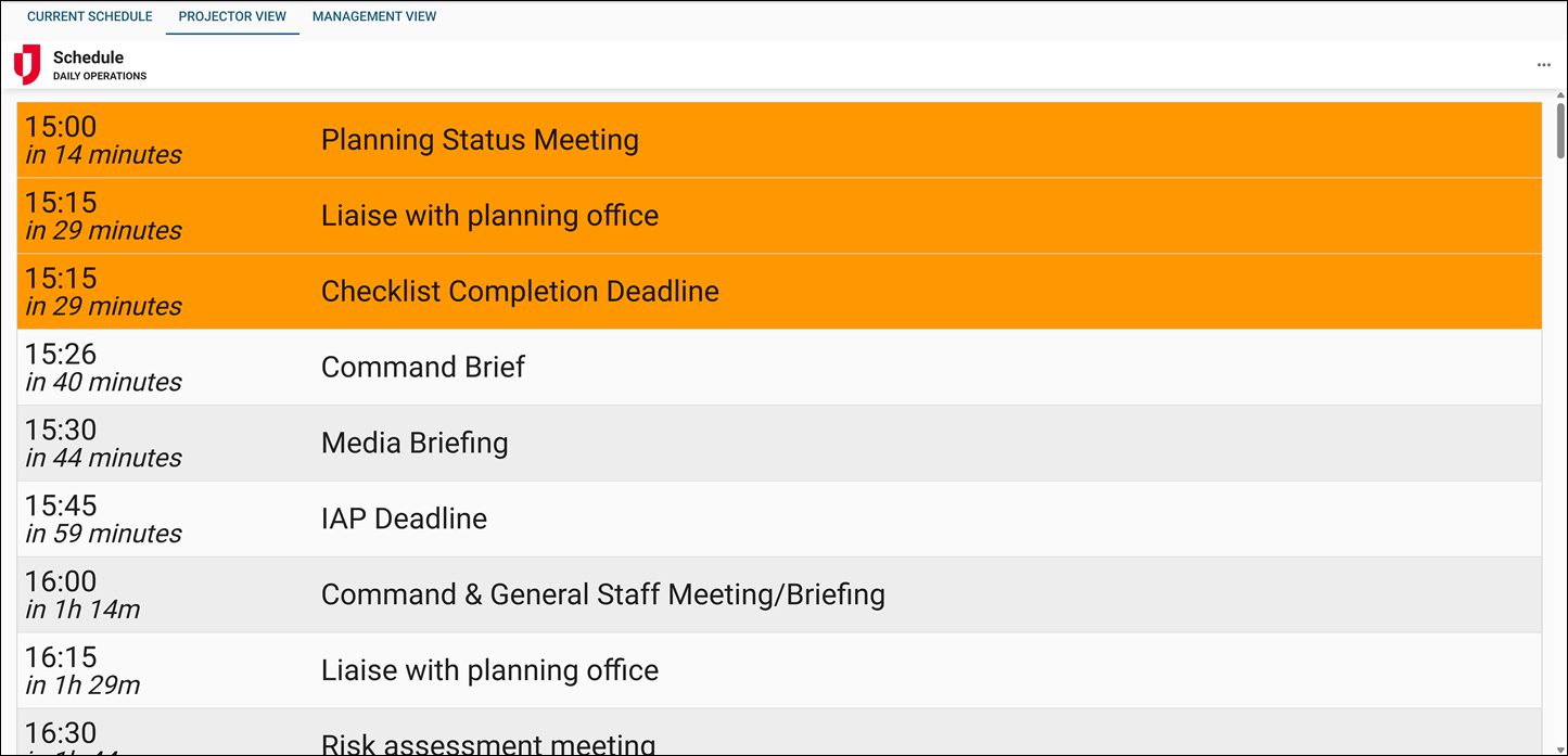 Lab Schedule Projector view