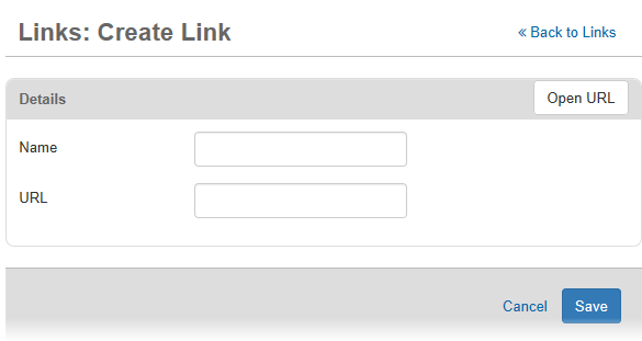 Links: Create Link Window