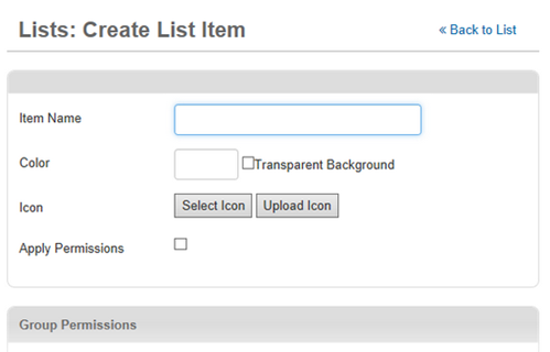 Create List Item