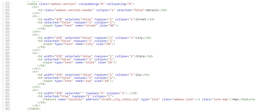 Multiple Address Fields Code
