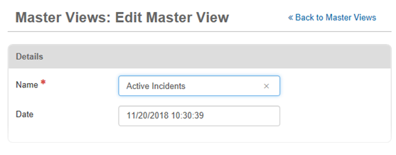 Master Views: Edit Master View Page