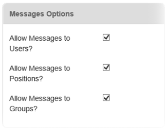 Messages Options