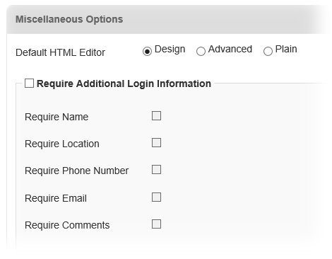 Miscellaneous Options
