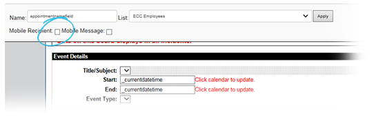 Mobile Recipient Checkbox