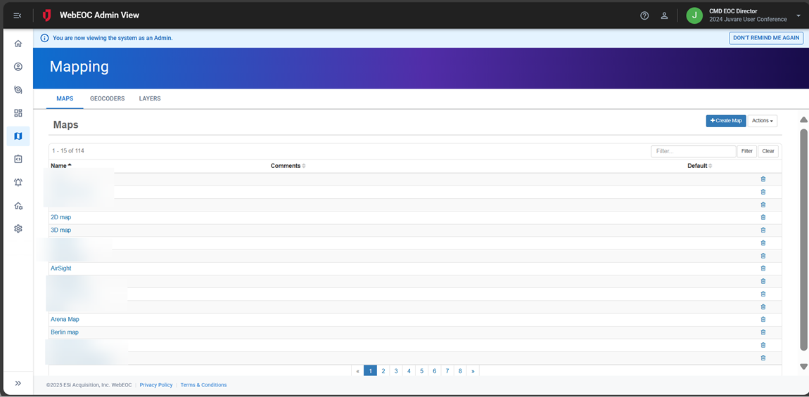 Mapping Page Screenshot