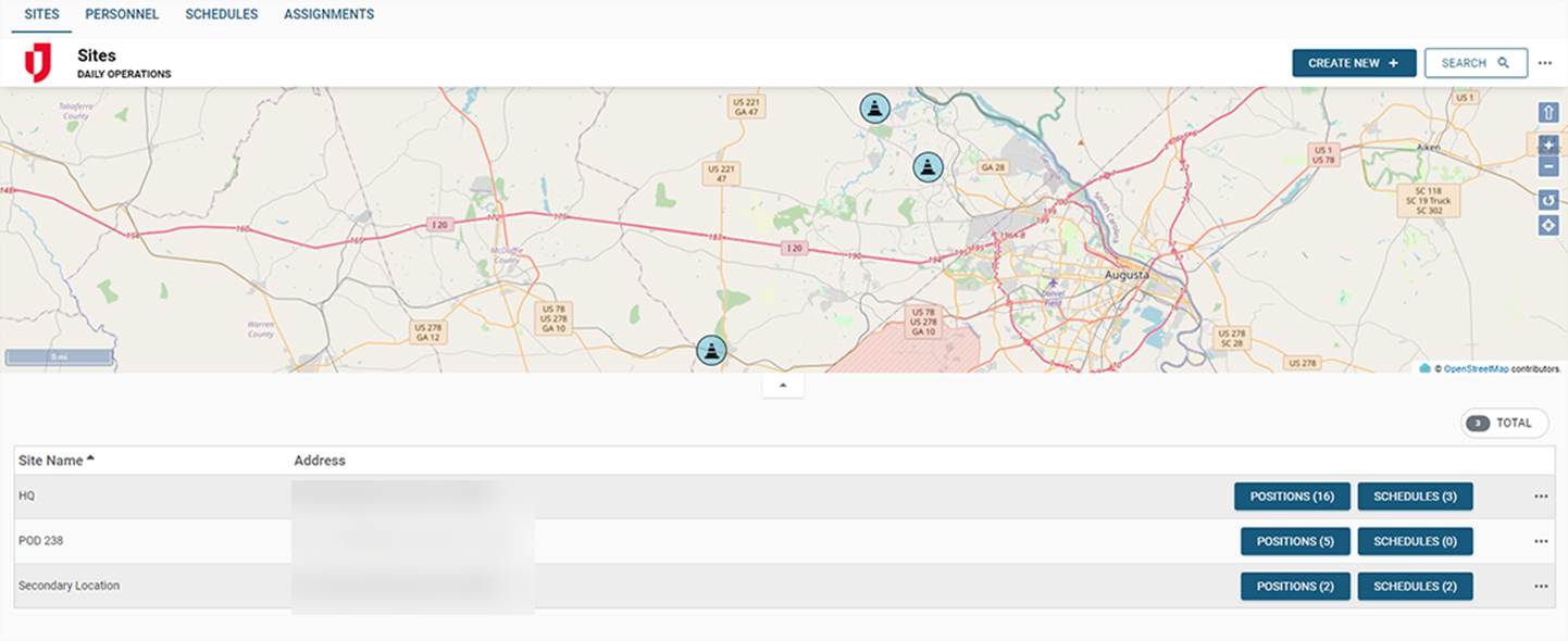 Personnel Staffing Admin Sites