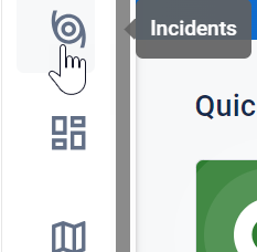 Pointer hovering over main menu icon with tooltip displayed