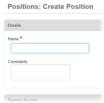 Positions: Create Position