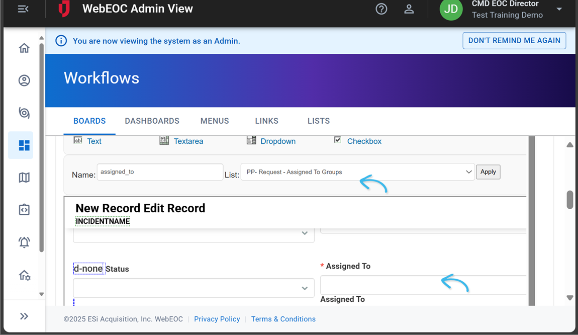 Selecting the Assigned To Process Permission