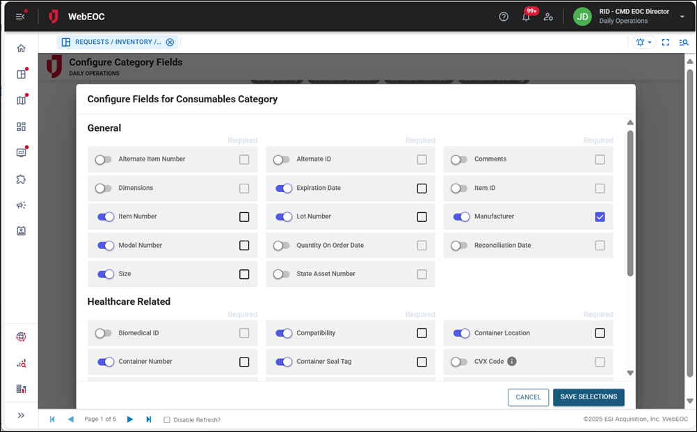 Configure fields for category page