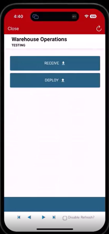 WebEOC Mobile App Warehouse Operations