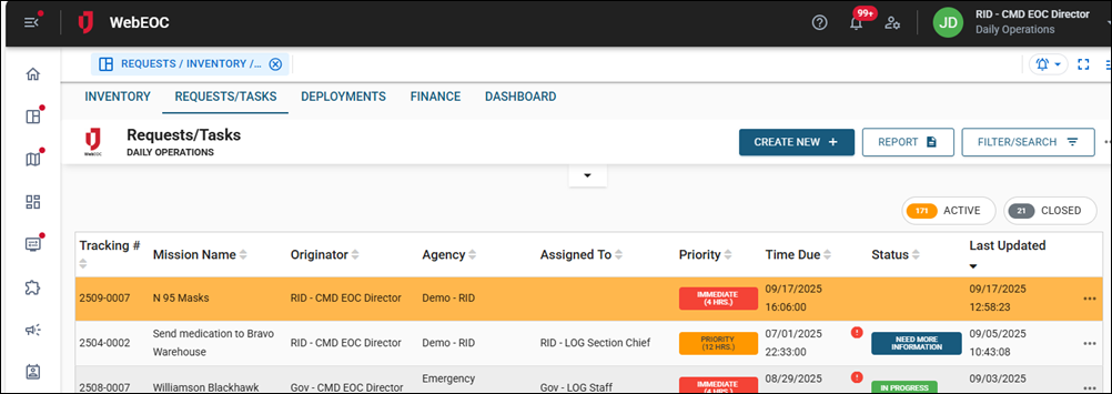 Request in draft status