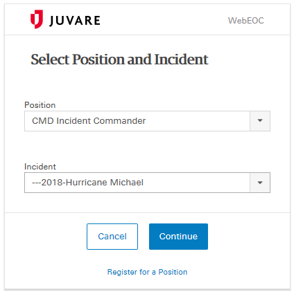 Select Position and Incident Window