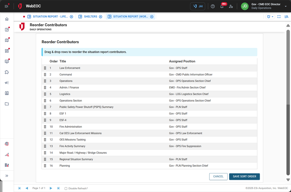 Reorder contributors page