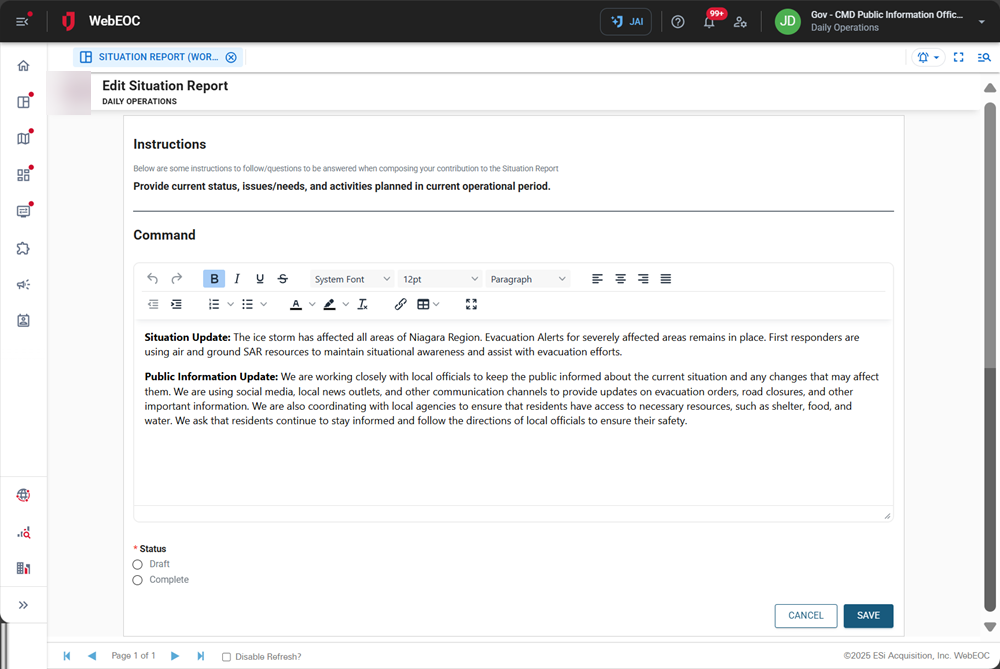 Contributor Edit page