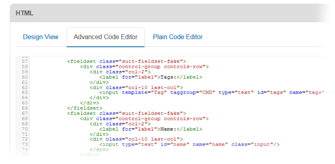 Advanced Code Editor Screenshot