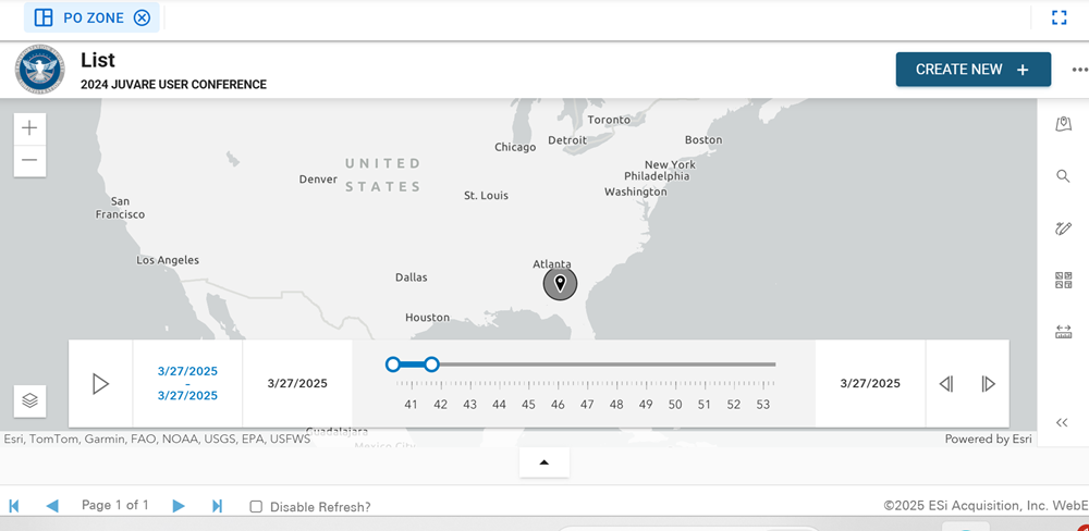Click image to enlarge Time Slider displaying on a map on a board