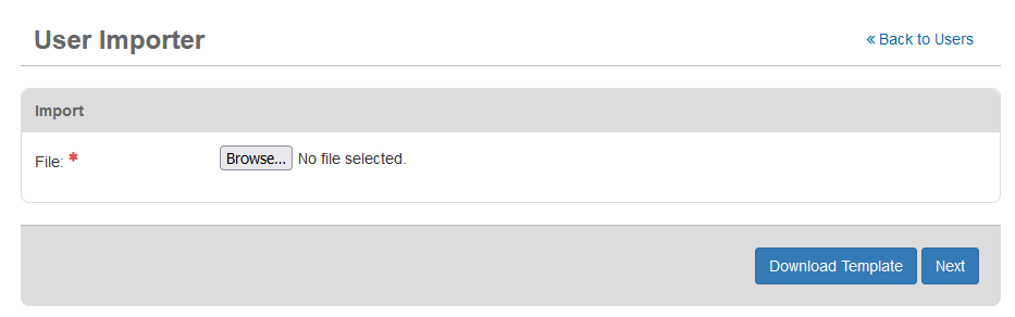 User Importer Page User Importer Page